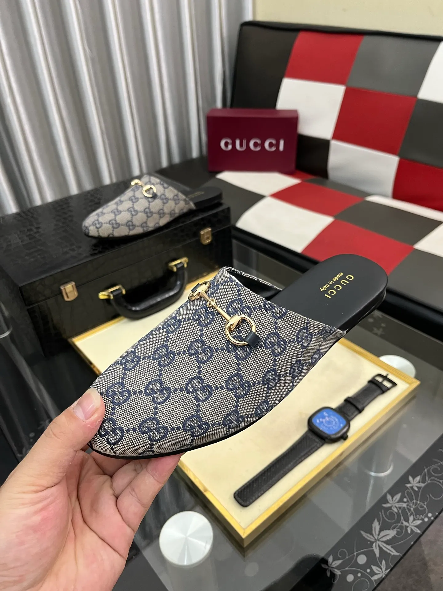 Men's shoes 💰480⌚️⌚️[Gucci] 2024 new season half-slip men's shoes, made of Italian imported first-layer frosted cowhide➕sheepskin lining, original hardware buckle, original combination wear-resistant outsole, real shot 🎬 Very comfortable on the feet, size 36-44